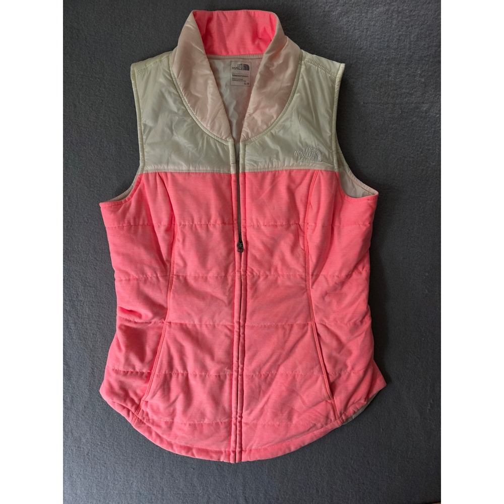 The North Face Womens Pink Cream Hybrid Puffer Vest Full Zip Small
